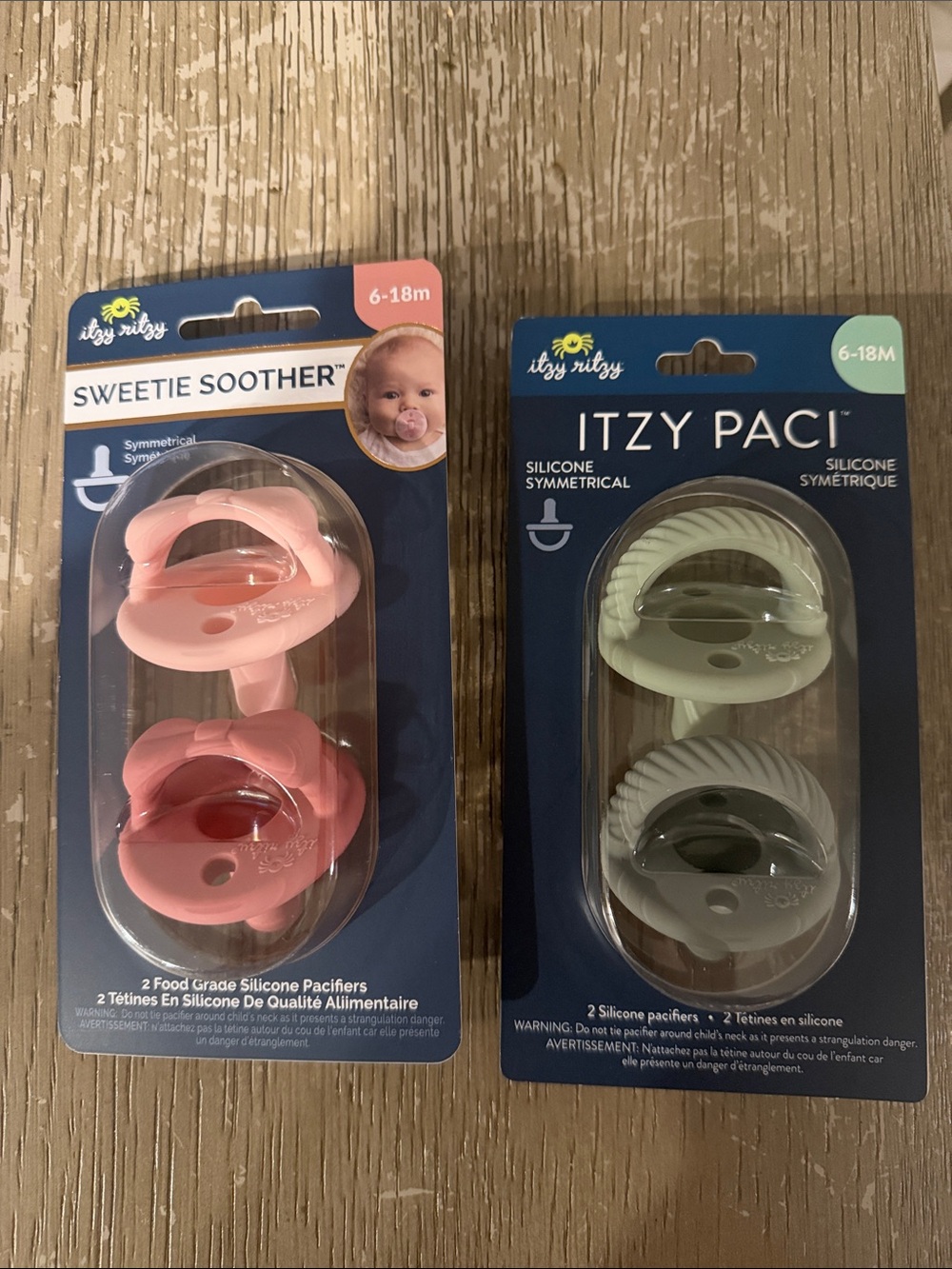 NEW Itzy Ritzy Silicone Pacifier Duo in Pink & Sage